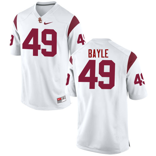 Men #49 Matt Bayle USC Trojans College Football Jerseys-White